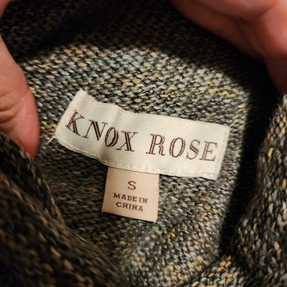 Knox Rose Colorful Marled Knit Sweater Women's Small S Neutral Layered Sleeves - Picture 6 of 7